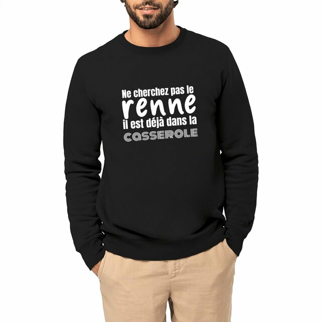 Image front Pull de noël bio et recyclé. Humour décalé.