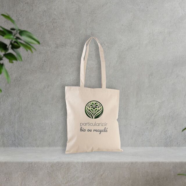 Image front Totebag épais 100% recyclé. Totebag écologique et durable