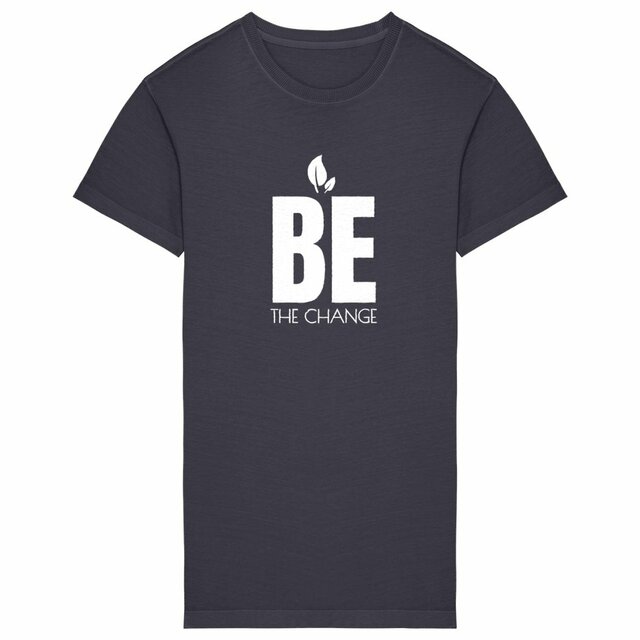 Image back Robe T-shirt végan Femme. Be the change