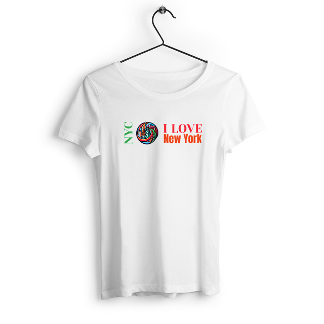 Image back T-shirt New York Femme en Coton Biologique. Imprimé en France