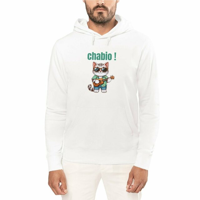 Image front Sweat à capuche unisexe coton bio, polyester recyclé. Le chabio !