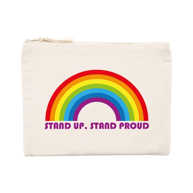 Image front Pochette LGBTQIA+ recyclée. Trousse durable, Trousse à maquillage écologique