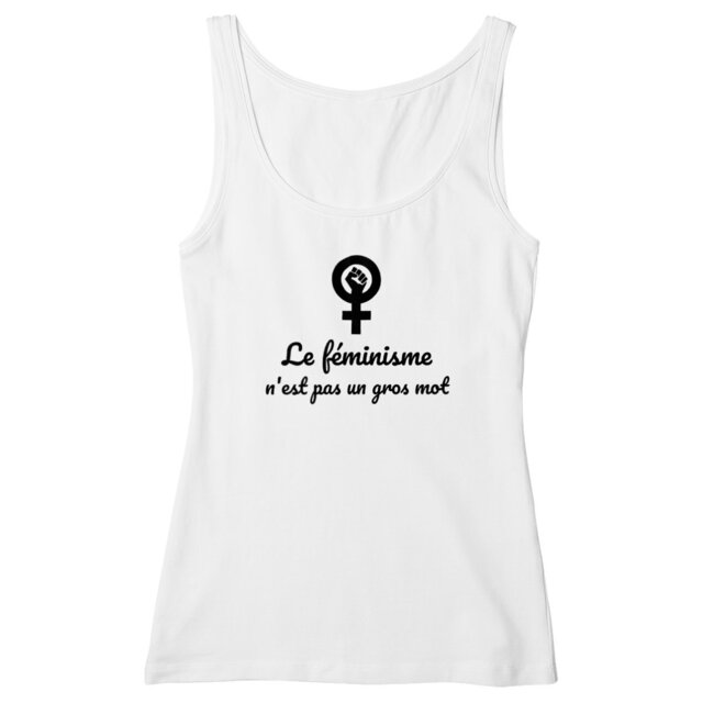 Image back Débardeur militant végan femme Cintré. Le féminisme n'est pas un gros mot