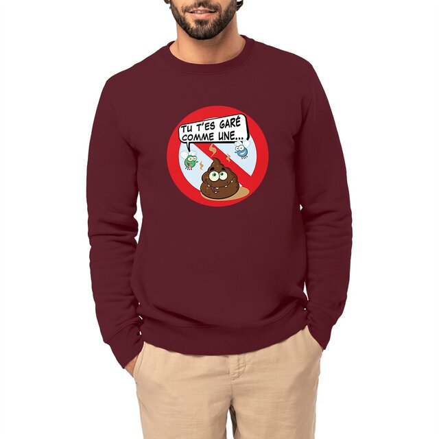 Image front Sweat-shirt Unisexe écoresponsable - Tu t'es garé comme une merde