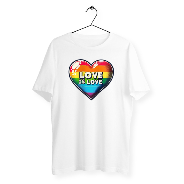 Image back T-shirt unisexe léger - Militant LGBT - Cœur Love is love