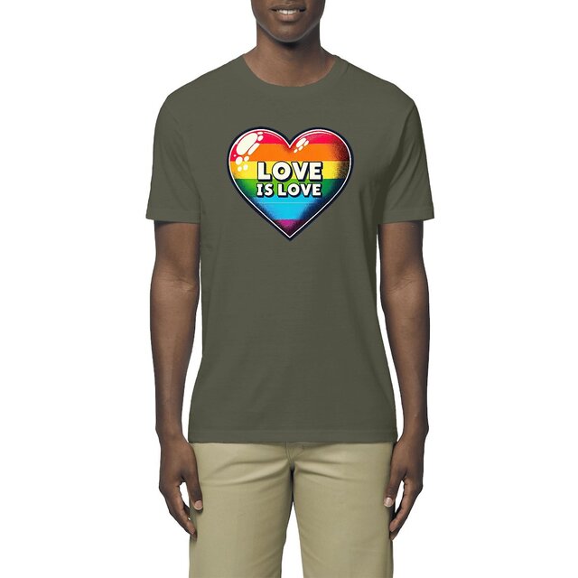 Image front T-shirt unisexe léger - Militant LGBT - Cœur Love is love