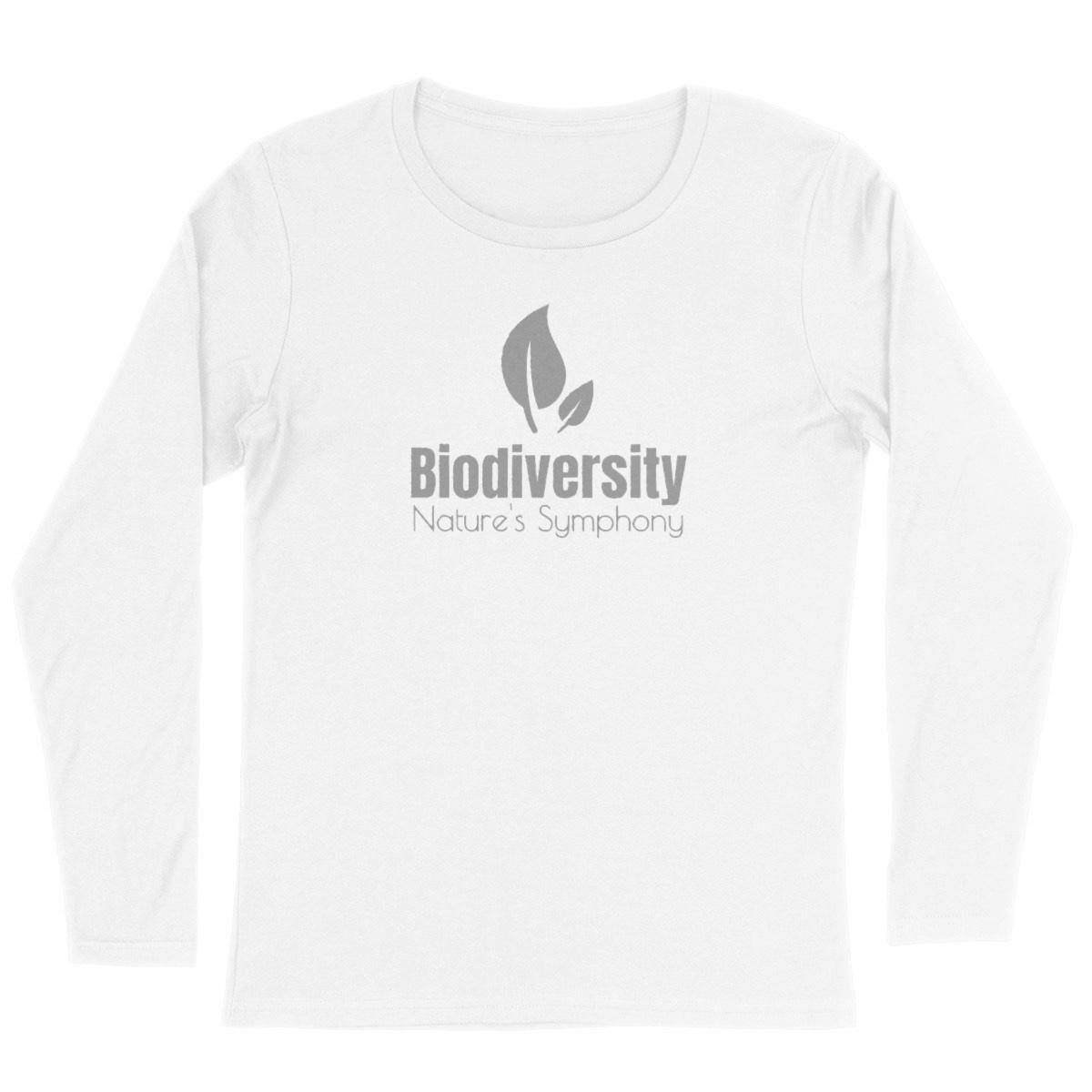 Image back T-shirt coton bio Femme manches longues - Biodiversity Nature's Symphony