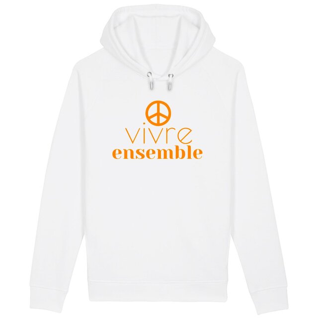 Image back Sweat à capuche vivre ensemble avec poches latérales