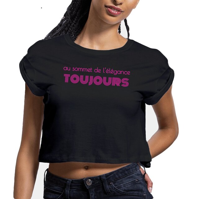 Image front Crop top Femme coton biologique - Au sommet de l'élégance, toujours