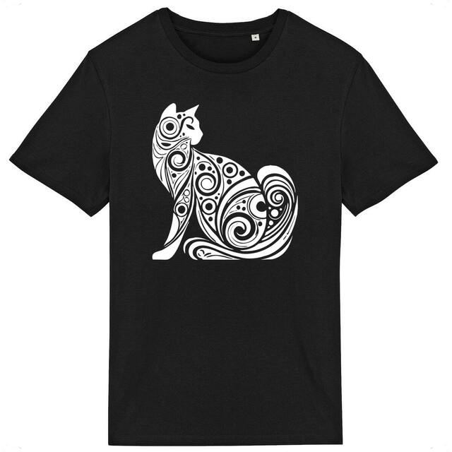 Image back T-shirt chat unisexe léger en coton bio
