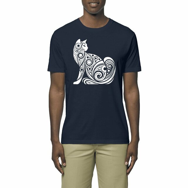 Image front T-shirt chat unisexe léger en coton bio