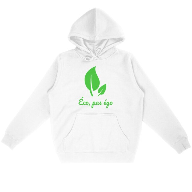 Image back Sweat à capuche végan et écologique :  Éco, pas égo