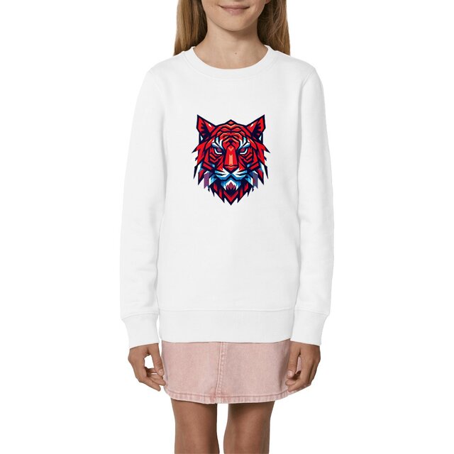 Image front Sweat-shirt tigre pour enfant, vêtement écoresponsable et éthique