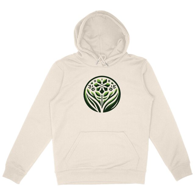 Image back Sweat à capuche unisexe écoresponsable, dessin symbole de l'écologie