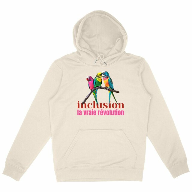 Image back Sweat à capuche vivre ensemble. Inclusion, la vraie révolution