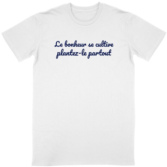 Image back T-shirt unisexe écoresponsable - Le bonheur se cultive, plantez-le partout