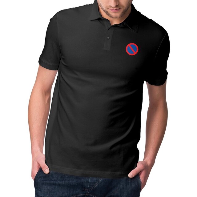 Image front Polo Homme 100% bio - Logo stationnement interdit