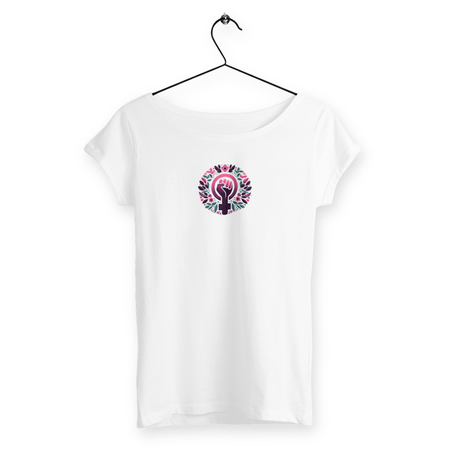 Image back T-shirt Femme coton biologique - poing féministe