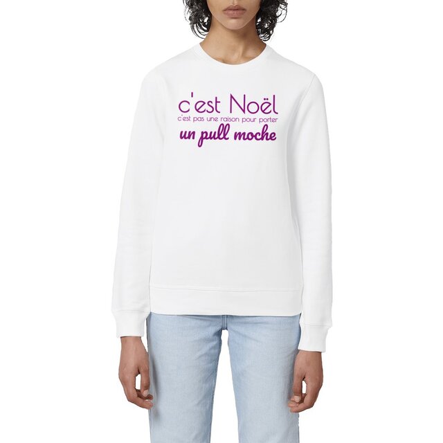 Image front Pull de Noël éthique - c'est Noël, c'est pas une raison pour porter un pull moche