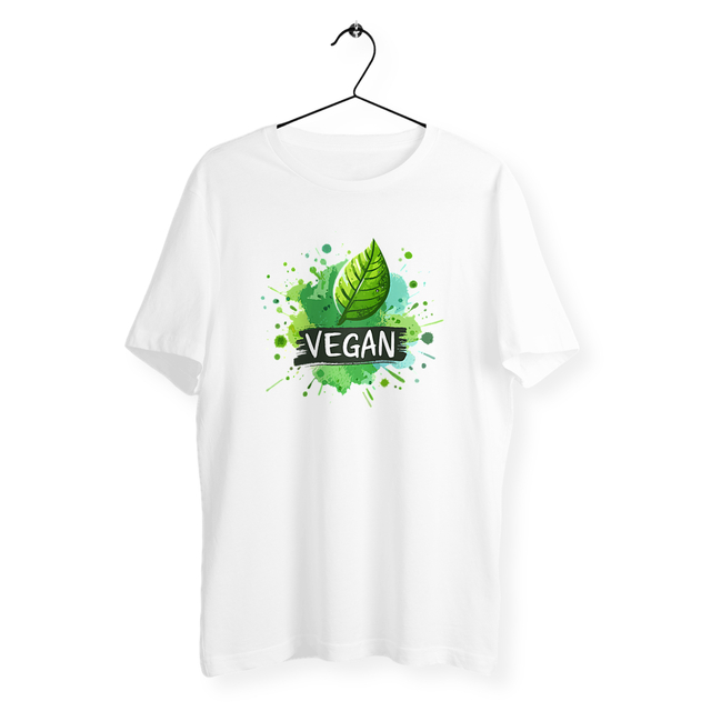 Image back T-shirt végan unisexe léger. Logo végan imprimé en France à la demande