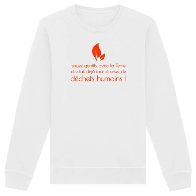 Image back Sweat-shirt Unisexe militant écolo. Coton bio et polyester recyclé
