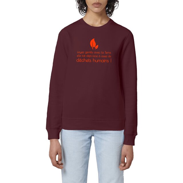 Image front Sweat-shirt Unisexe militant écolo. Coton bio et polyester recyclé