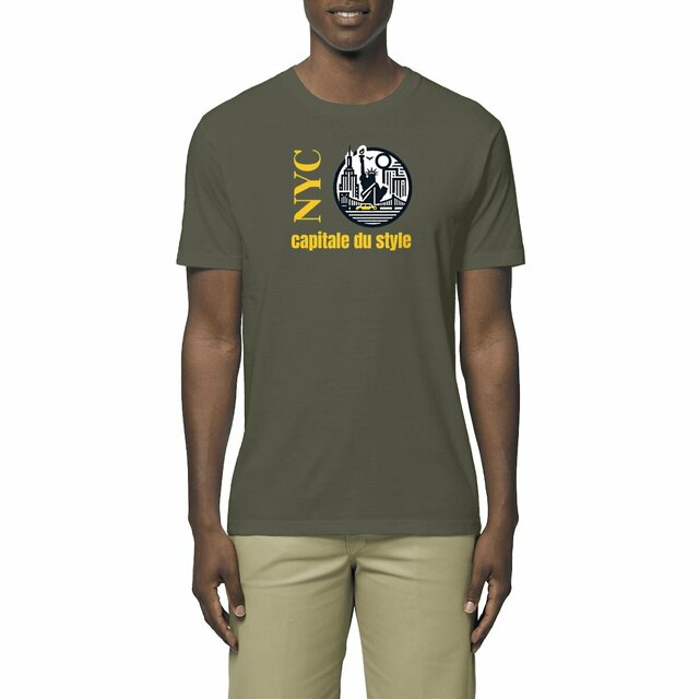 Image front Tee shirt New York City. Capitale du style. Tee shirt coton bio