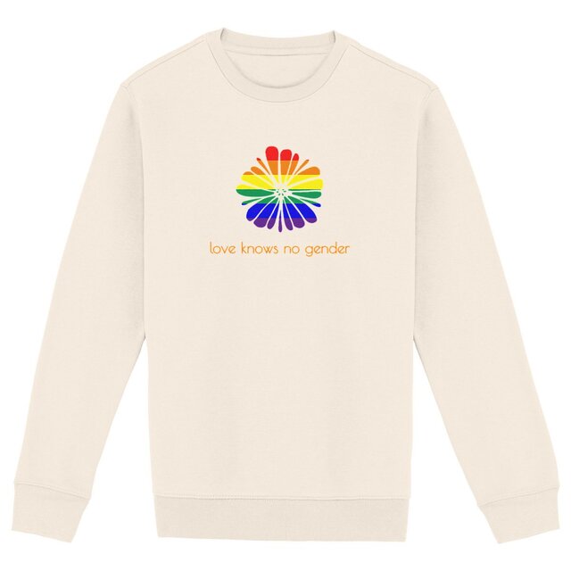 Image back Sweat-shirt LGTQI+ unisexe,  bio et recyclé - Love Knows No Gender