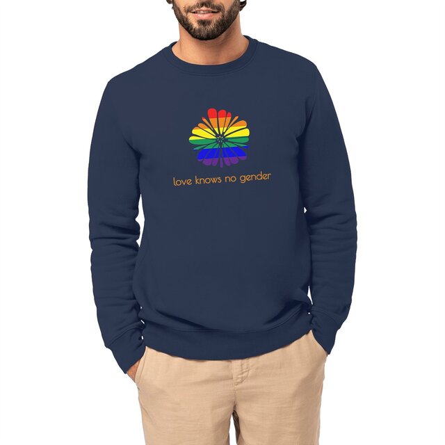 Image front Sweat-shirt LGTQI+ unisexe,  bio et recyclé - Love Knows No Gender