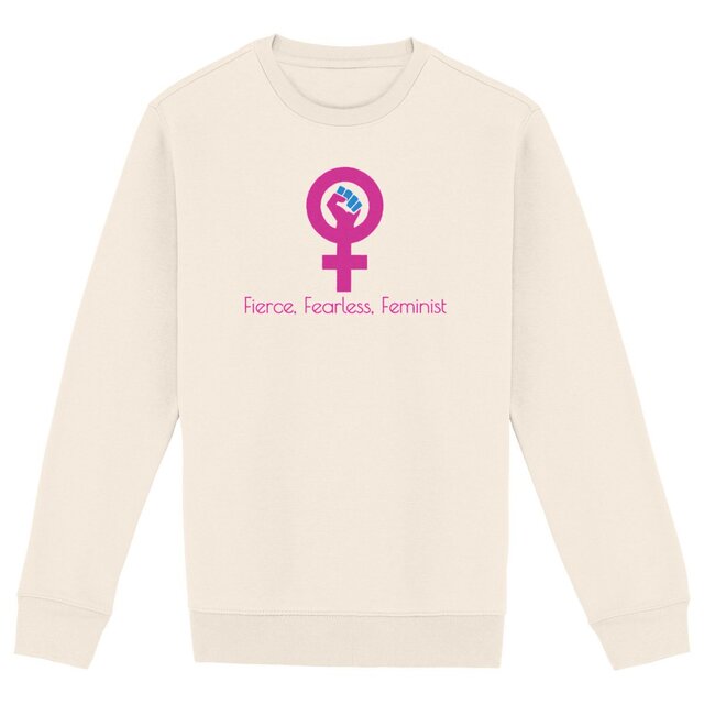 Image back Sweat-shirt Unisexe éthique et écoresponsable. Fierce, Fearless, Feminist