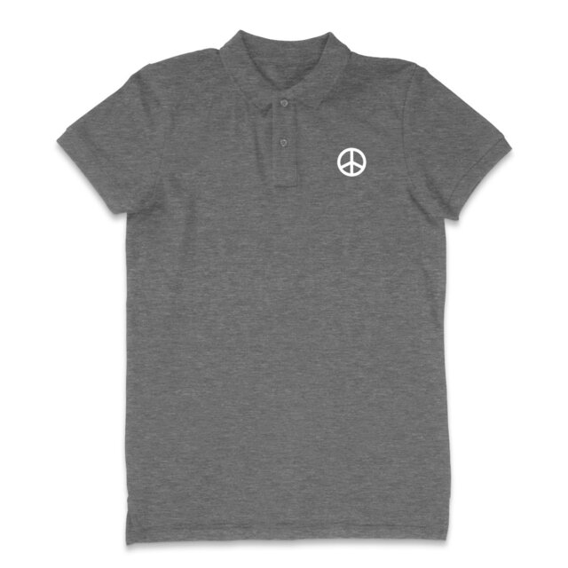 Image back Polo homme 100% coton bio - Vivre ensemble - Logo Peace and Love imprimé