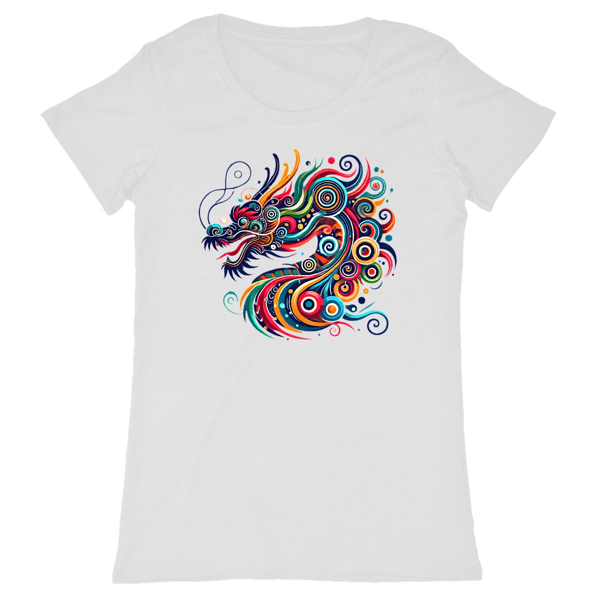 Image back T-shirt dragon femme en coton biologique
