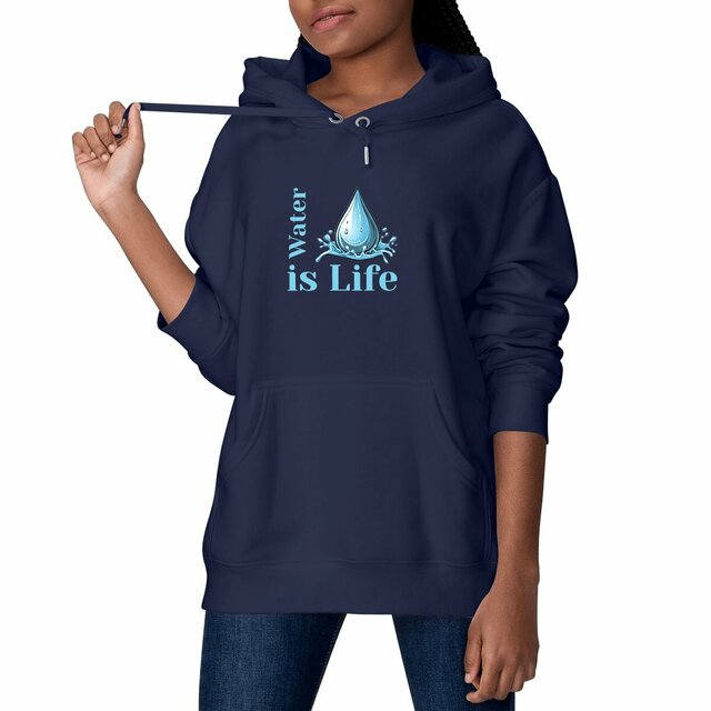 Image front Sweat à capuche militant écolo unisexe. Water is Life