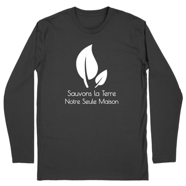 Image back T-shirt Bio Homme manches longues - Sauvons la Terre, Notre Seule Maison.
