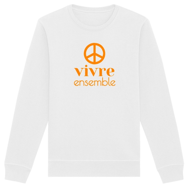Image back Sweat-shirt végan unisexe écoresponsable - Vivre ensemble