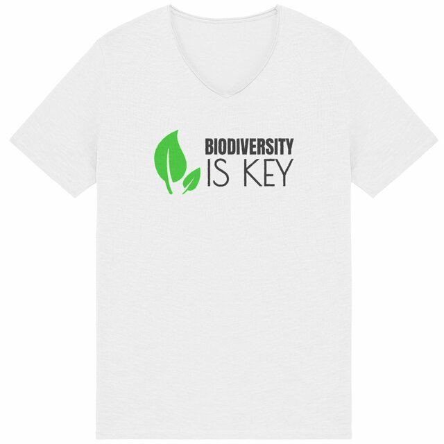 Image back T-shirt Homme végan militant pour la biodiversité. 100% coton bio. Biodiversity is key