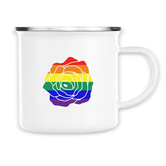 Image back Mug metal - Fleur LGBTQI imprimé