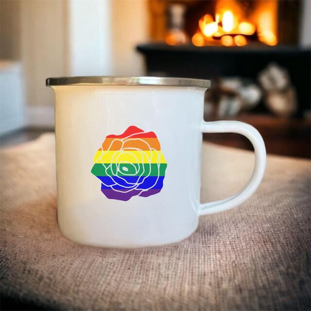 Image front Mug metal - Fleur LGBTQI imprimé