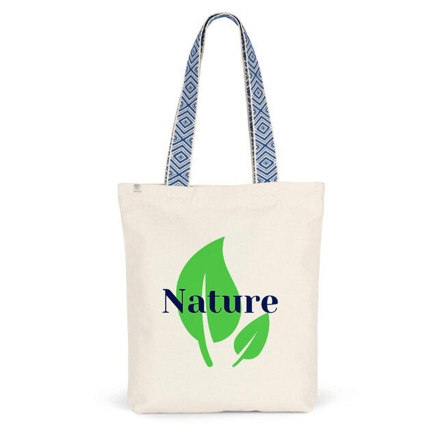 Image front Totebag en coton et polyester recyclés. Nature