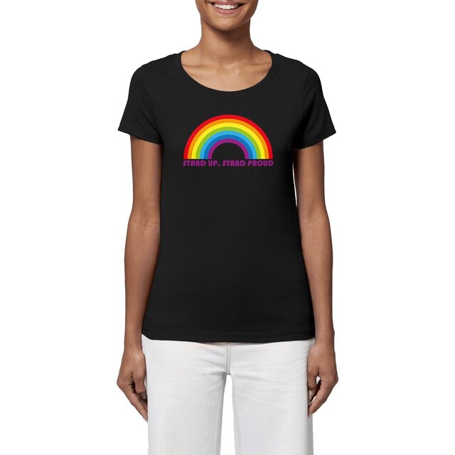 Image front T-shirt coton biologique femme - Stand up, stand proud