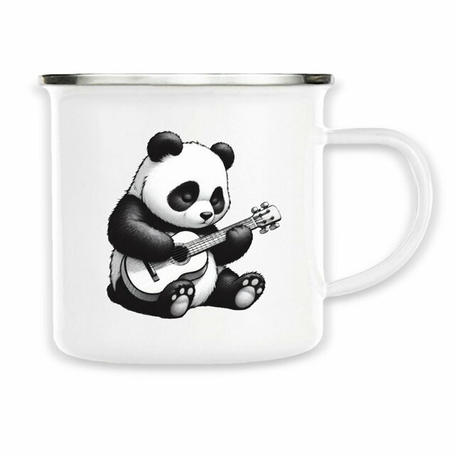 Image back Mug panda en métal émaillé