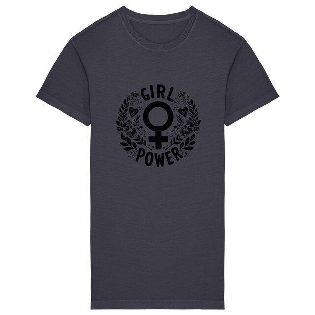 Image back Robe T-shirt Femme 100% coton bio - Robe Girl power
