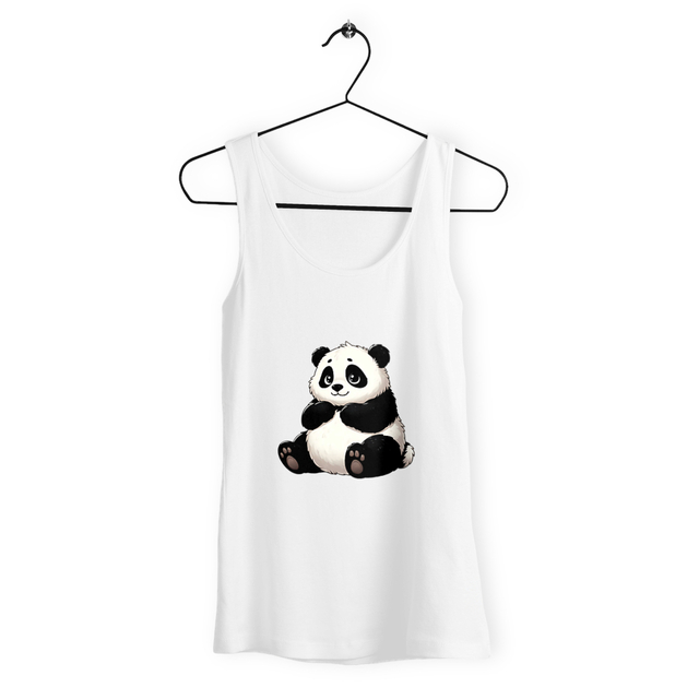 Image back Débardeur panda femme ample en coton biologique