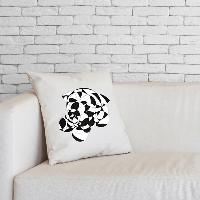 Image front Coussin chien géométrique premium - Issu du commerce équitable