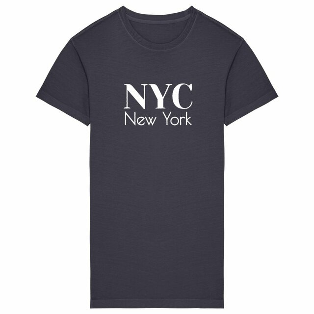Image back Robe T-shirt New York City en coton biologique. Imprimée en France