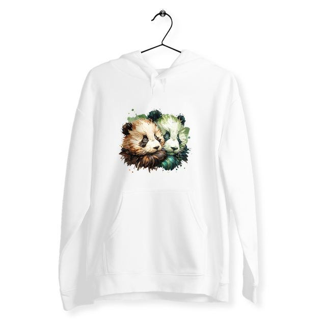 Image back Sweat à capuche Unisexe - Pandas bébés imprimés