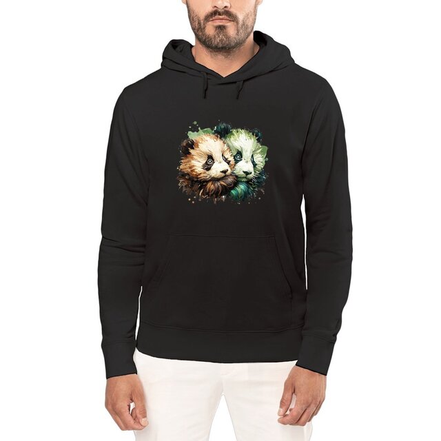 Image front Sweat à capuche Unisexe - Pandas bébés imprimés