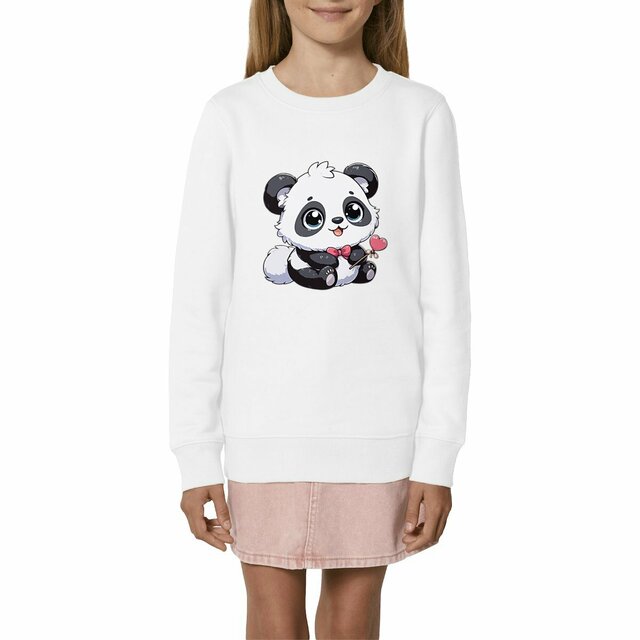 Image front Sweat-shirt panda Enfant. Fabrication écoresponsable. Imprimé en France