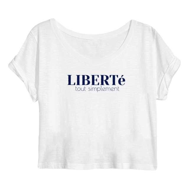 Image back Crop top bio pour Femme. Liberté, tout simplement