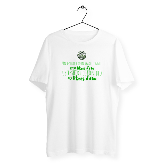 Image back T-shirt unisexe léger en coton biologique avec un slogan percutant